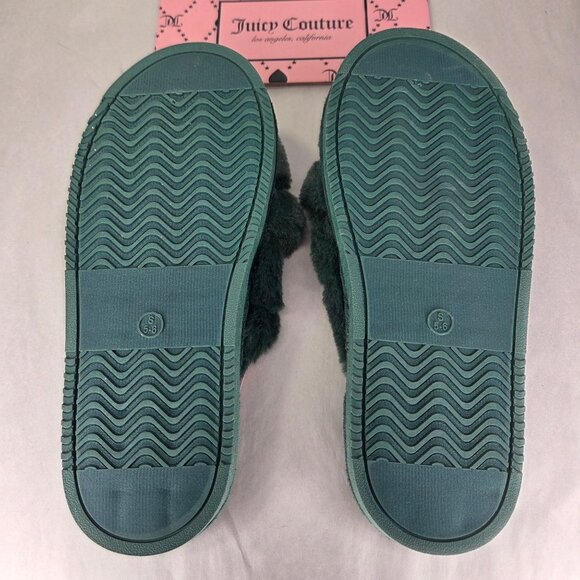 NWT Juicy Couture Women's Jovie Open Toe Slippers - Forest Green - Picture 4 of 6